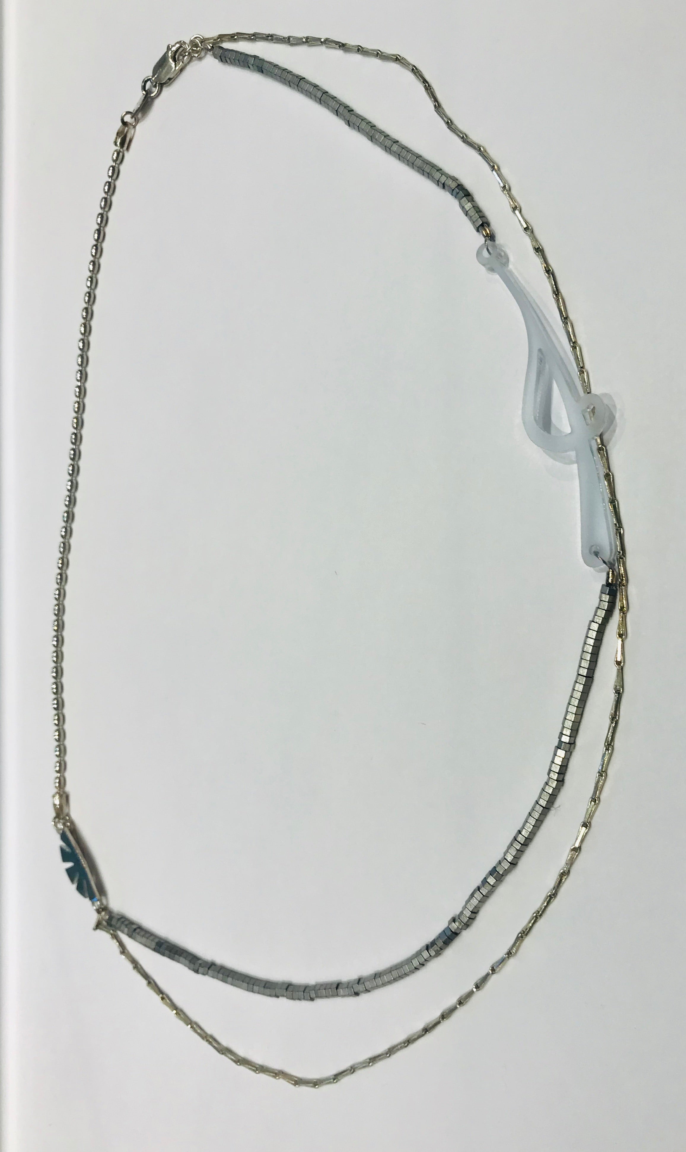 Silver necklace with papyrus