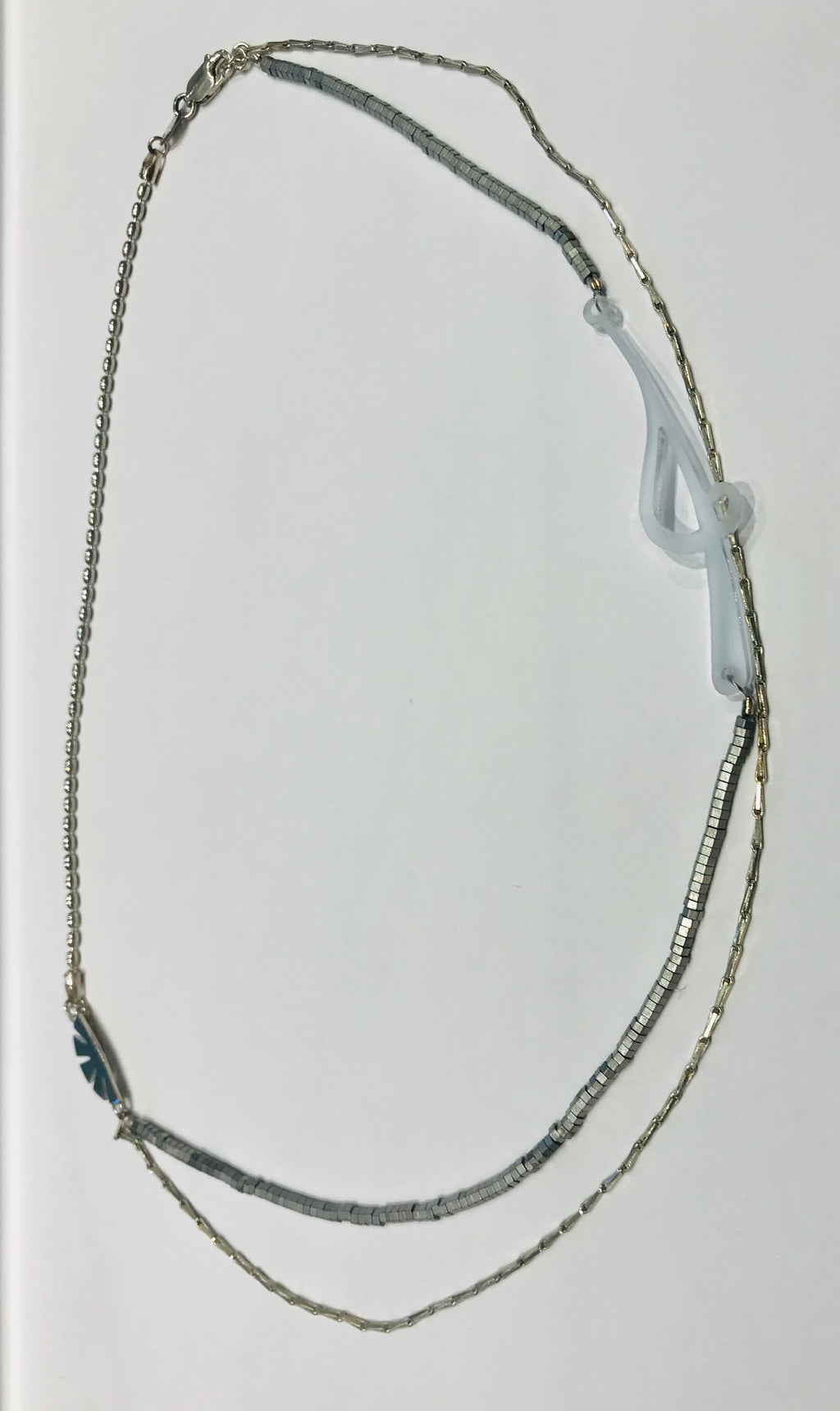 Silver necklace with papyrus