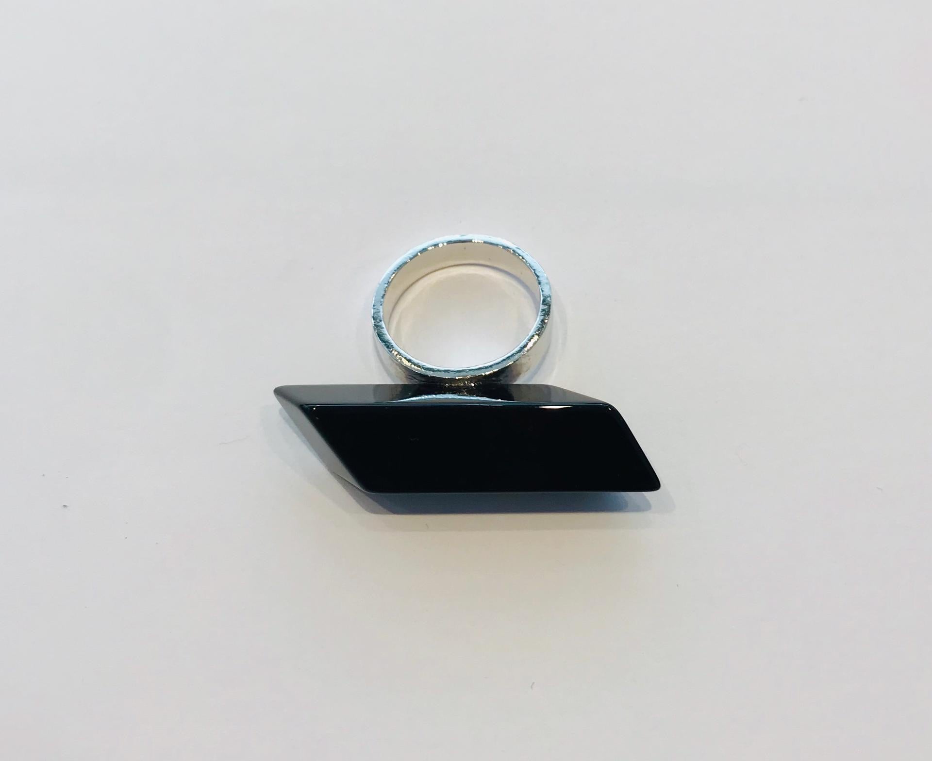 Wouters & Hendrix - silver statement ring with black onyx stone