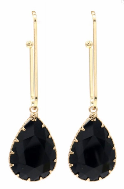 SAM&CEL Big earrings with black stone