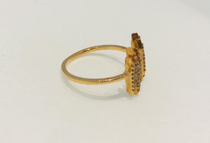 Céline Daoust - 14kt yellow gold open ring with multiple diamonds