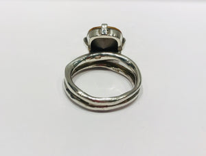 Wouters & Hendrix silver ring with cristal stone
