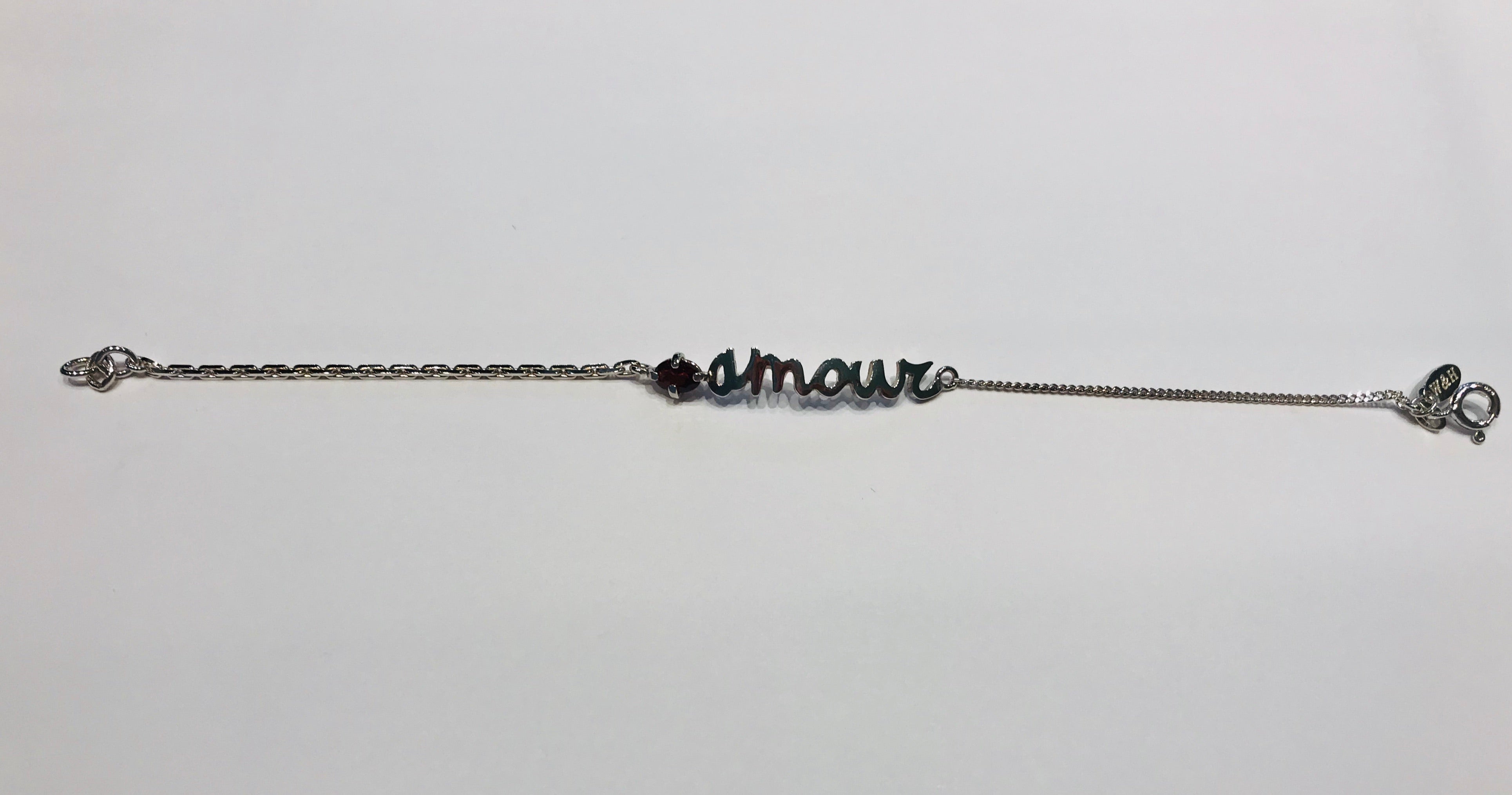 Wouters en Hendrix silver Amour bracelet with garnet