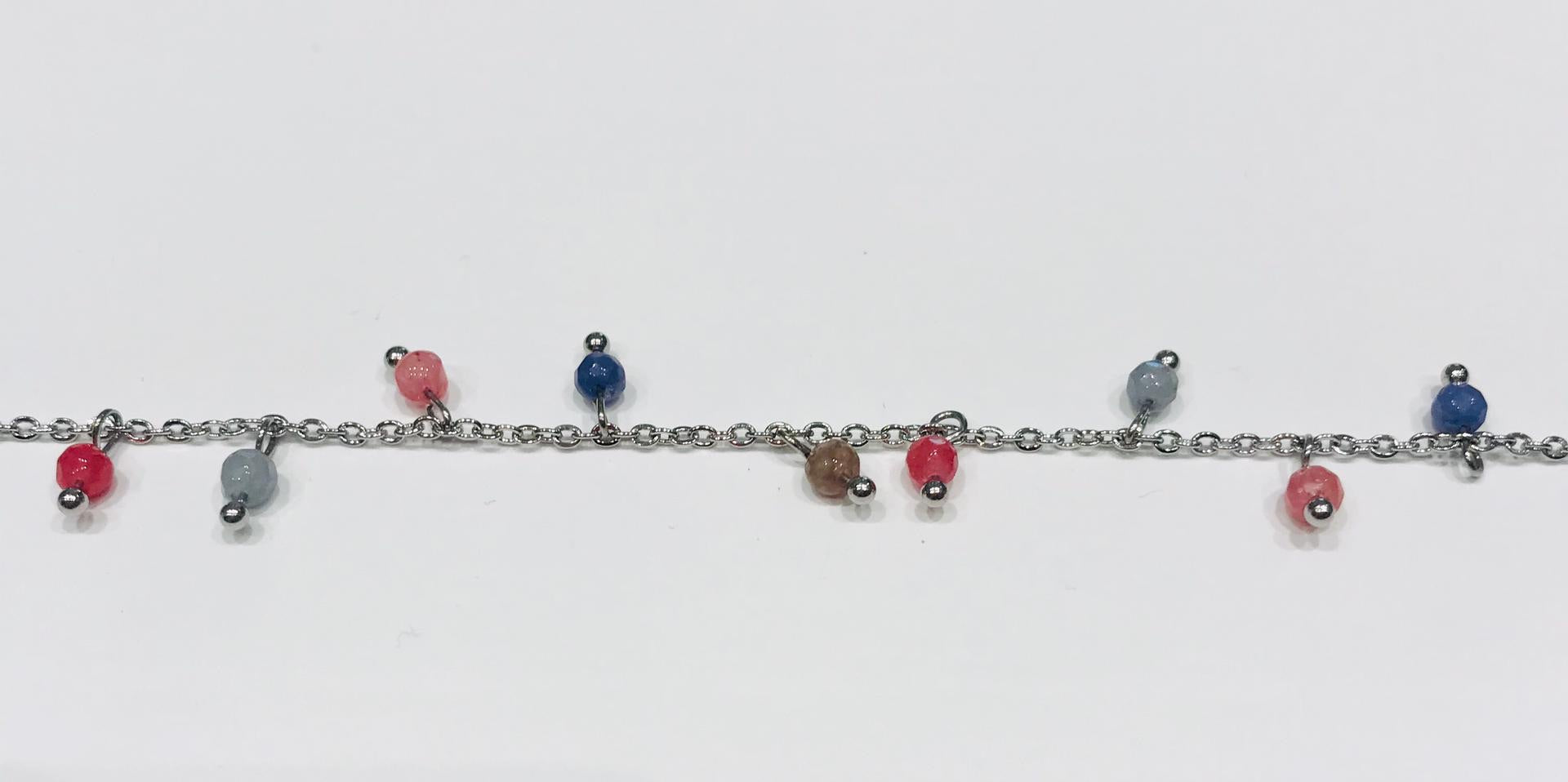 Steel bracelet with semi gemstones by Sam&Cel.