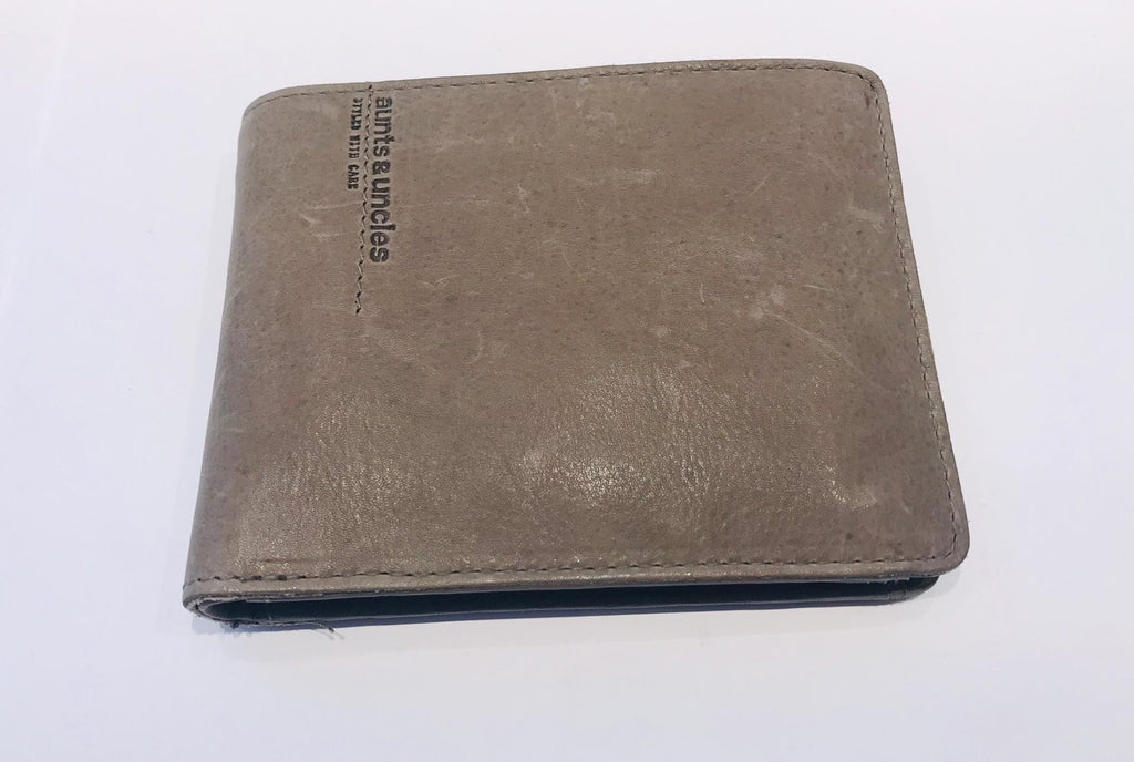 Aunts & Uncles - grey vegetal tanned cowhide wallet