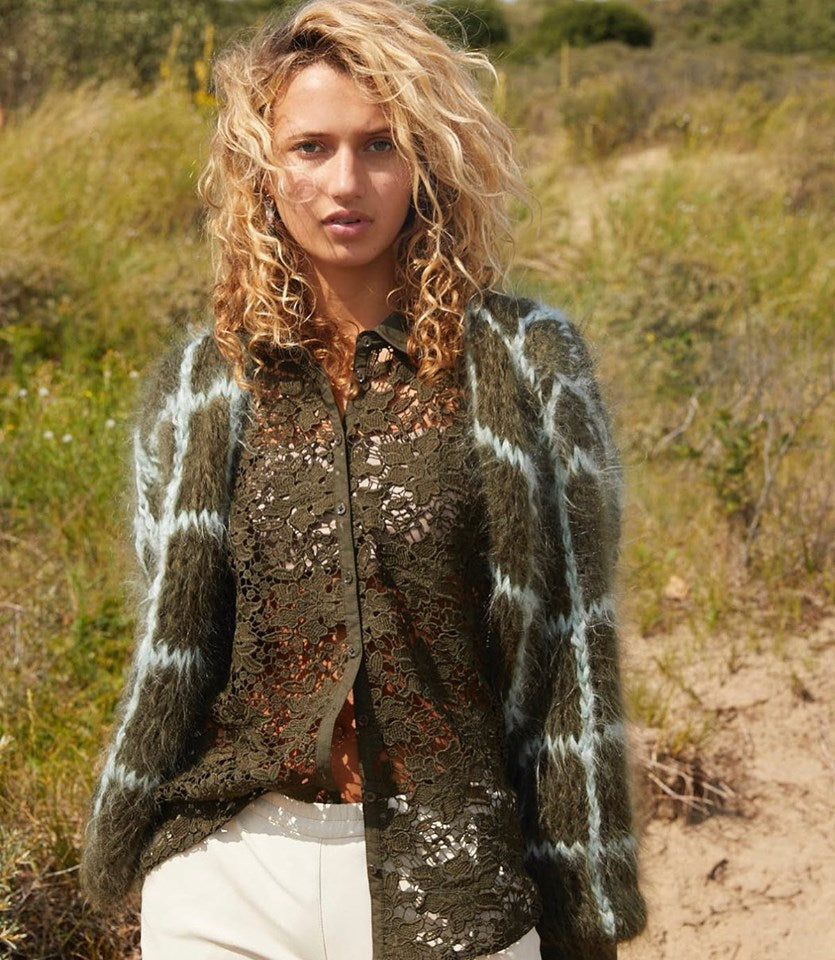 Les tricots d'O green mint cardigan 